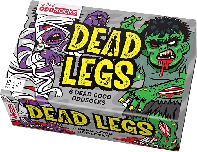 Dead Legs 6 Mix and Match Halloween Horror Socks for Men UK 6–11