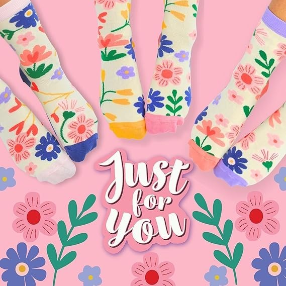 United Oddsocks Just For You 6 Odd Socks Gift Box-Ladies Size 4-8
