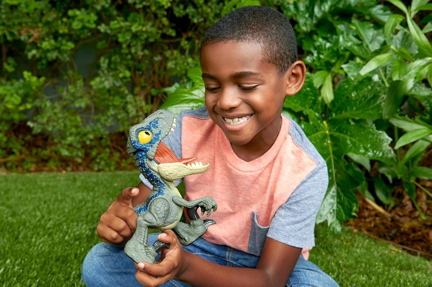 Mattel Jurassic World Mega Roar Velociraptor 'Blue' Sound & Stretchable Jaw