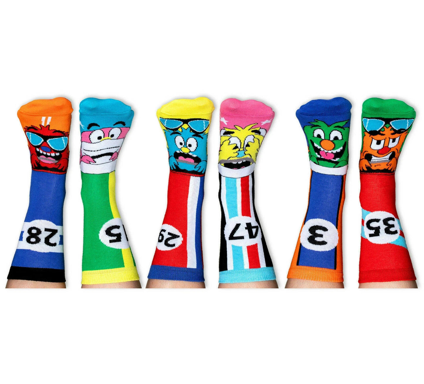 UNITED ODDSOCKS BOYS ZOOMERS ODD SOCKS RACING SOCKS BOYS SIZE 12 - 6 GIFT BOX