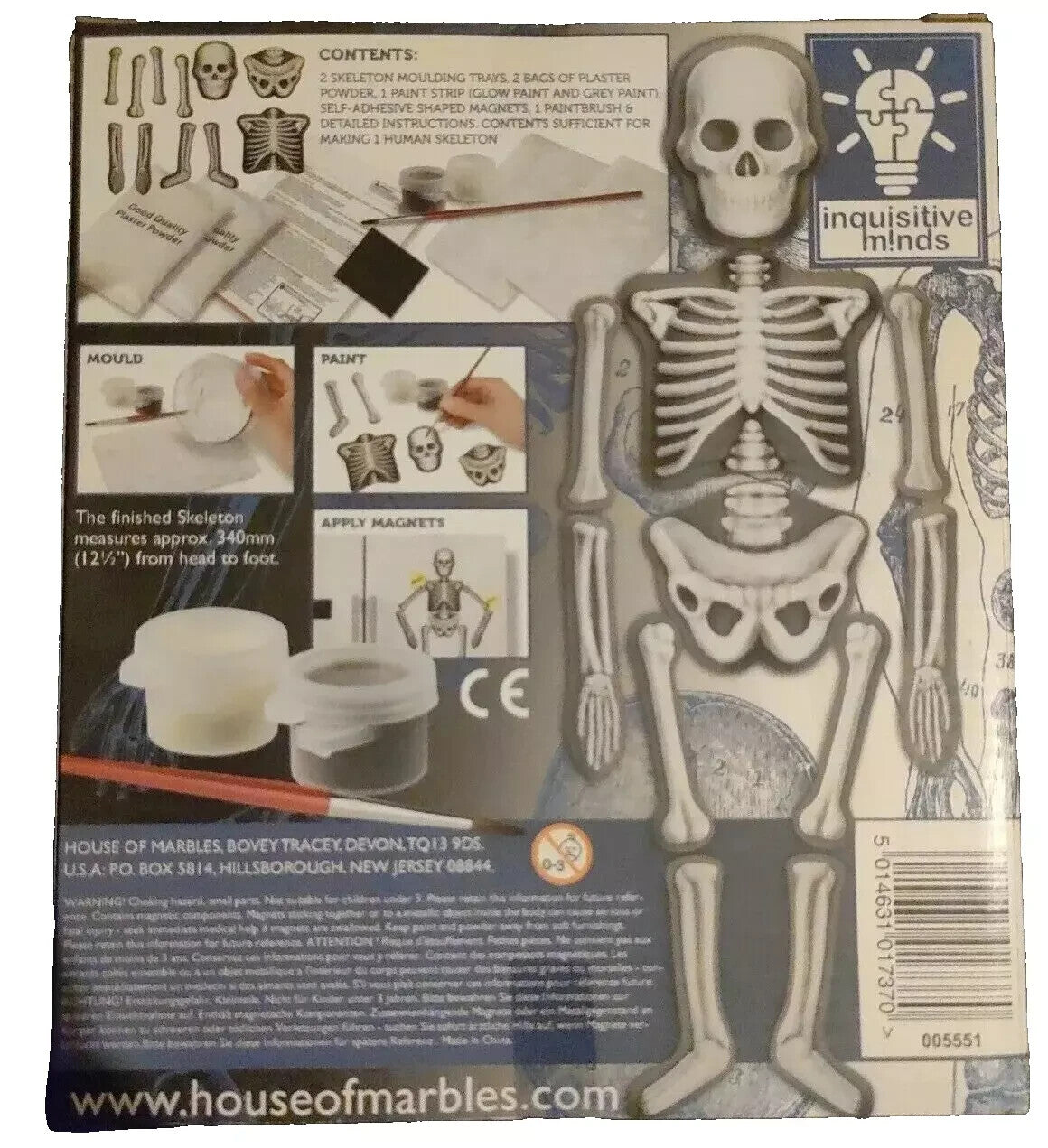 Spooky Halloween Decoration Kids Craft Glow In The Dark Make Decorate Skeleton