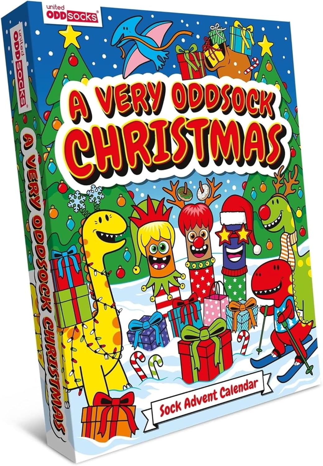 United Oddsocks 24 Days Kids Christmas Advent Calendar Box 24 Socks