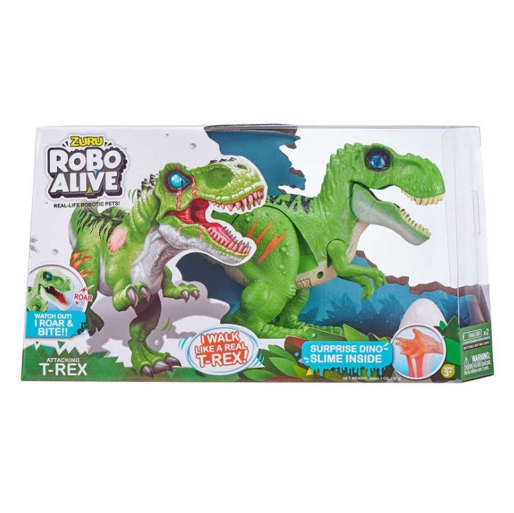 Robo Alive Attacking T-Rex Battery-Powered Robotic Toy by Zuru (Green)
