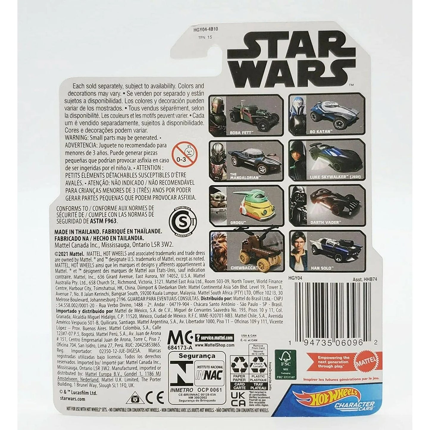 Mattel Hot Wheels Star Wars Grogu Diecast