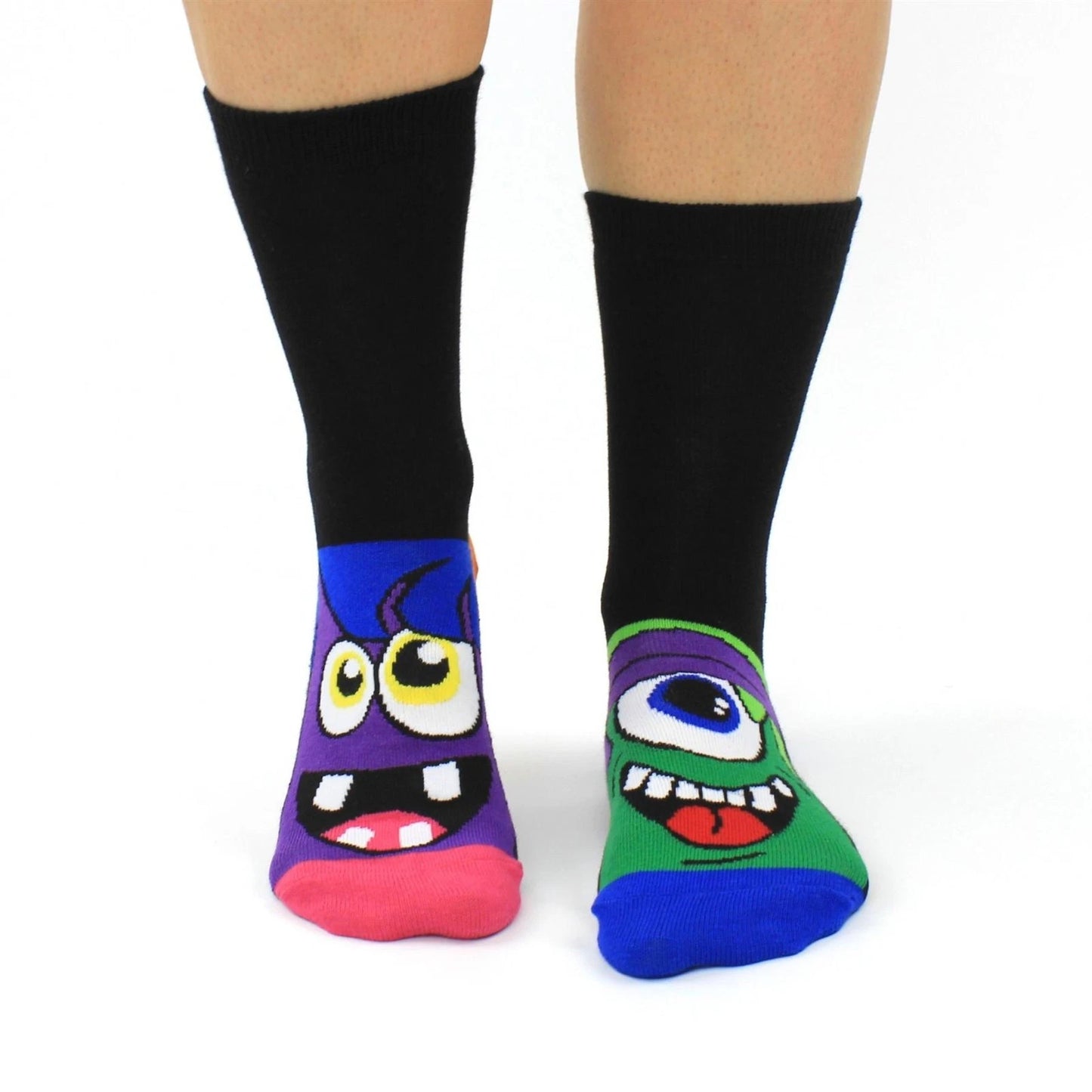 Childrens Oddsock Black - Back To School Mashers Mismatch 6 Pack UK 12-5.5