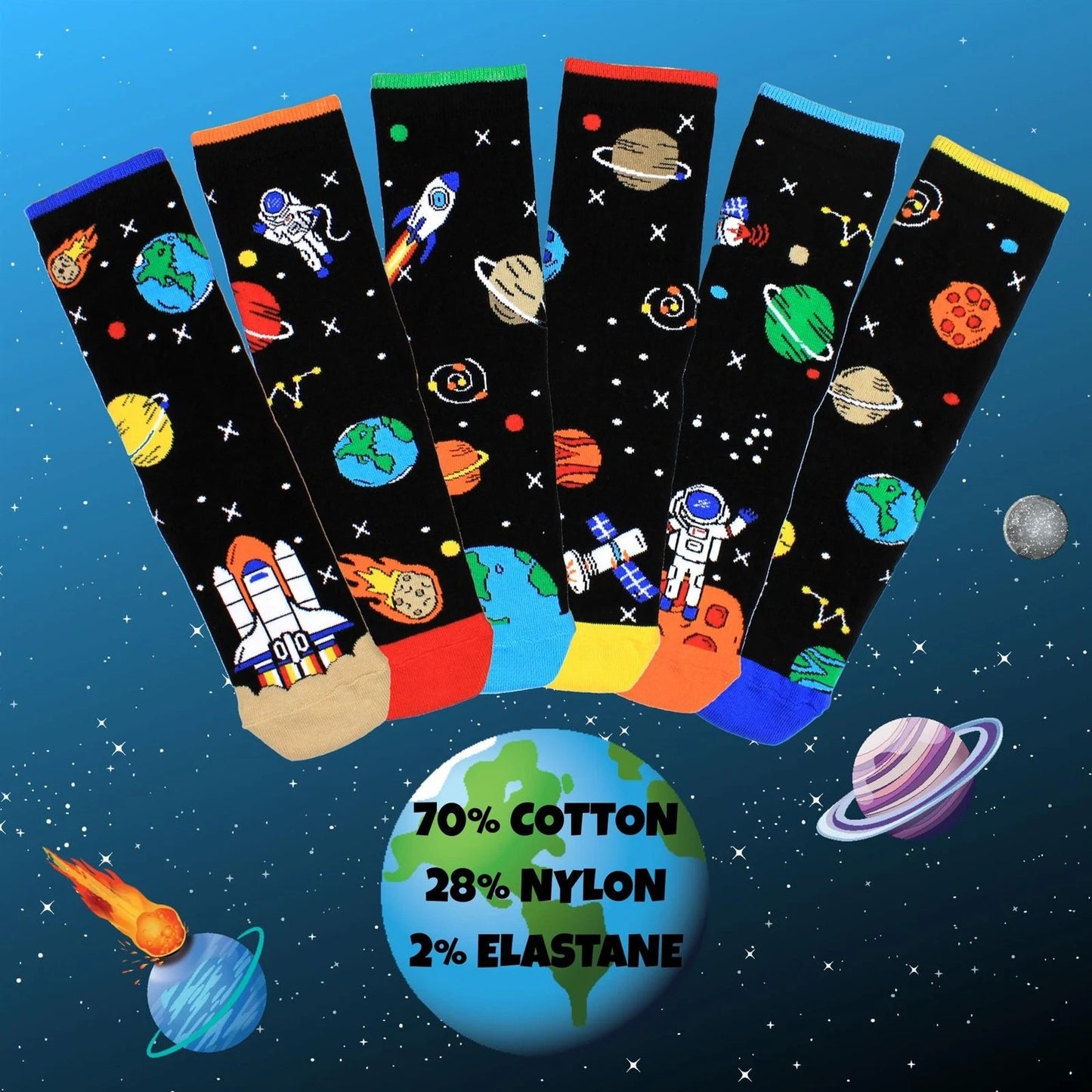 United Oddsocks Space Explorer Kids Size UK 12-5.5