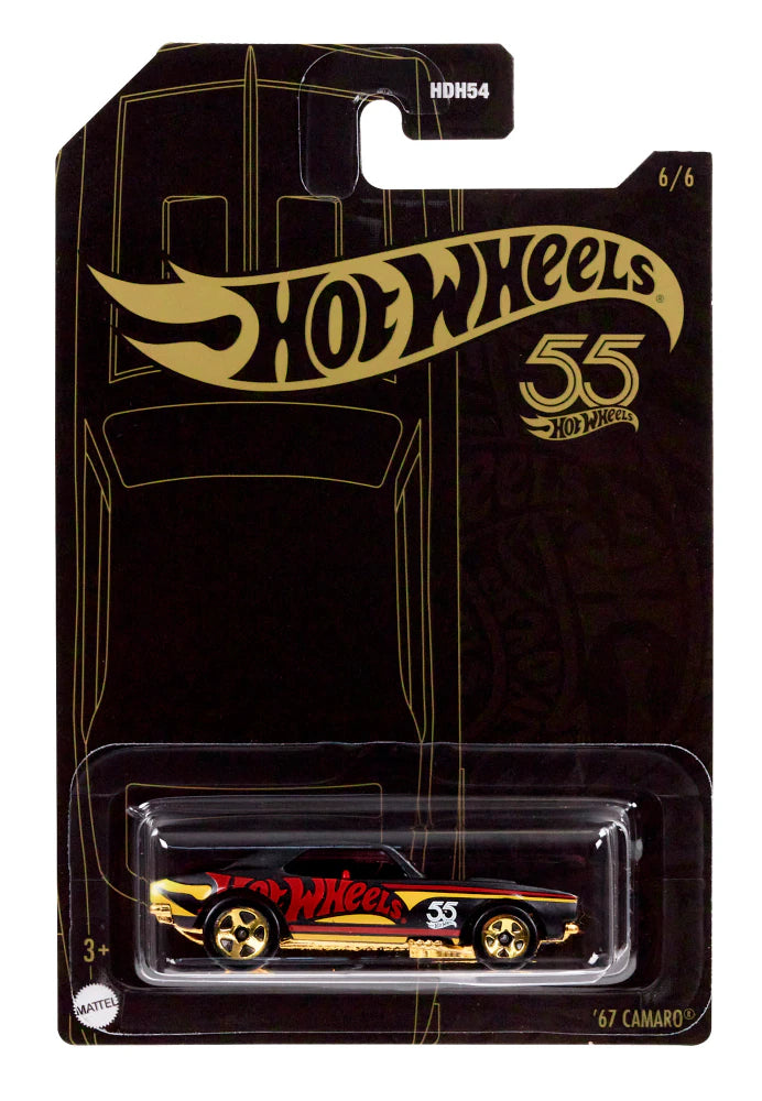Hot Wheels 55th Anniversary 2023 Pearl & Chrome '67 Camaro Diecast Car