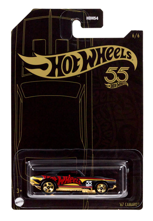 Hot Wheels 55th Anniversary 2023 Pearl & Chrome '67 Camaro Diecast Car