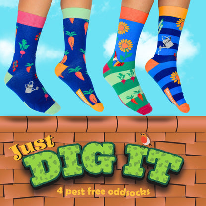 United Oddsocks JUST DIG IT - Men's Socks - Gift Box - UK Sizes 6 - 11
