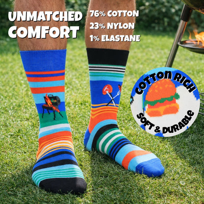 United Oddsocks GRILL IT - Men's Socks - Gift Box - UK Sizes 6 - 11