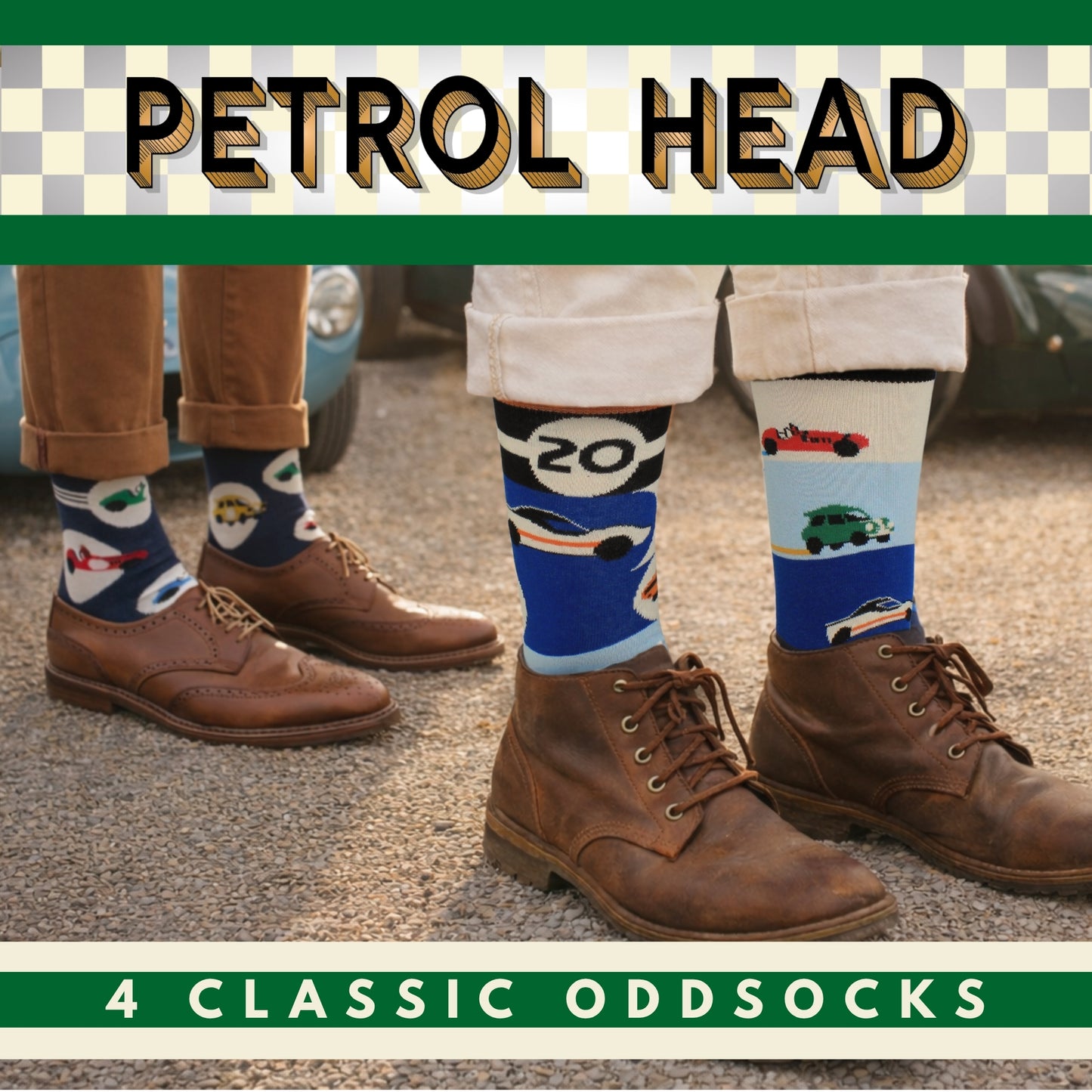 United Oddsocks Classic Petrol Heads Odd Socks Gift Box - Mens Size 6-11