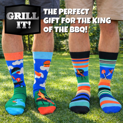 United Oddsocks GRILL IT - Men's Socks - Gift Box - UK Sizes 6 - 11