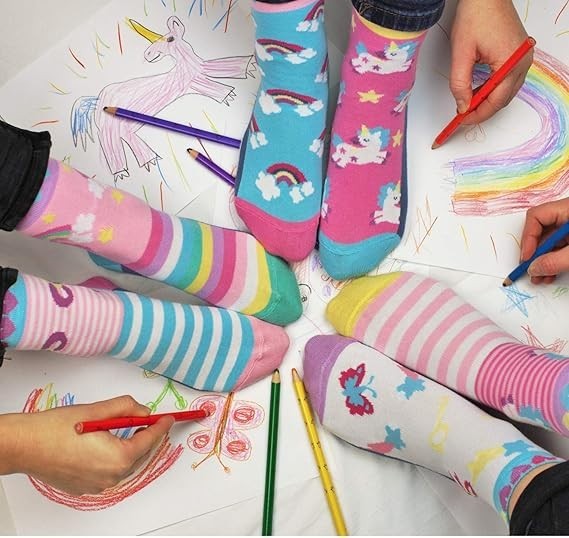 United Oddsocks - Fairytale Friends Childrens Odd Socks - Size 9-12 - Kids Socks