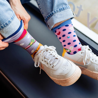 United Oddsocks LET'S BRUNCH 6 Odd Socks Gift Box-Ladies Size 4-8