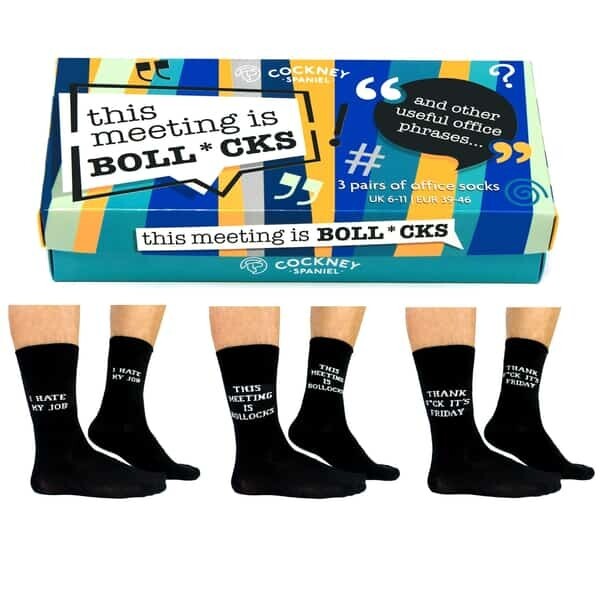 Cockney Spaniel Mens Novelty Rude Socks Office 3 Pairs (NEW!)
