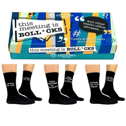 Cockney Spaniel Mens Novelty Rude Socks Office 3 Pairs (NEW!)