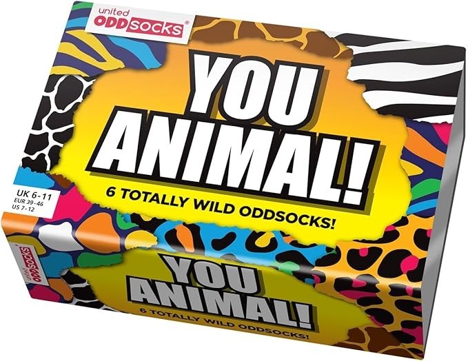 United Oddsocks You Animal - 6 Wild Mix & Match Novelty Socks for Men