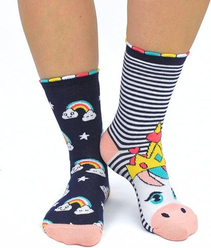 United Oddsocks Set Of 6 Colourful Mismatch Odd Unicorn Daze Socks UK 12 - 5.5