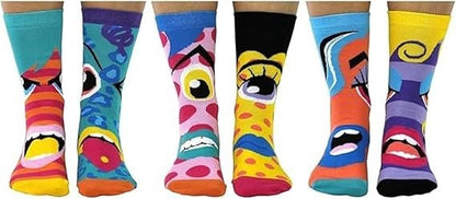 United Oddsocks Hot Heads 6 Odd Socks Gift Box-Ladies Size 4-8