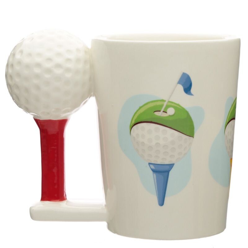 Ceramic Golf Ball and Tee Shaped Handle Mug (NEW!)