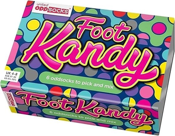 UNITED ODDSOCKS FOOT KANDY SIX PICK AND MIX ODD SOCKS LADIES UK 4 - 8 GIFT IDEA
