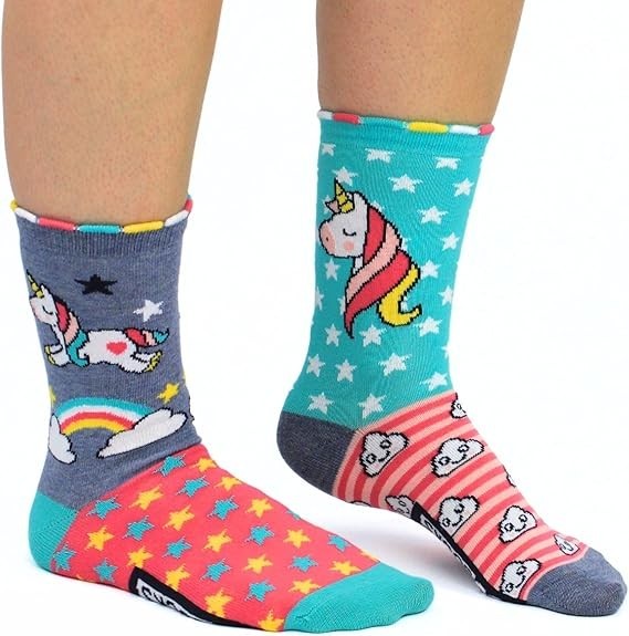 United Oddsocks Set Of 6 Colourful Mismatch Odd Unicorn Daze Socks UK 12 - 5.5