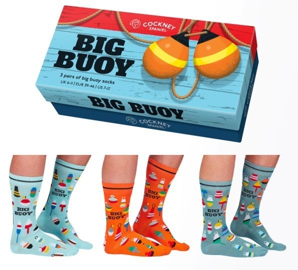 MENS NOVELTY SOCKS 3 PAIRS OF BIG BUOY SOCKS FOR MEN UK 6 - 11 GIFT BOXED