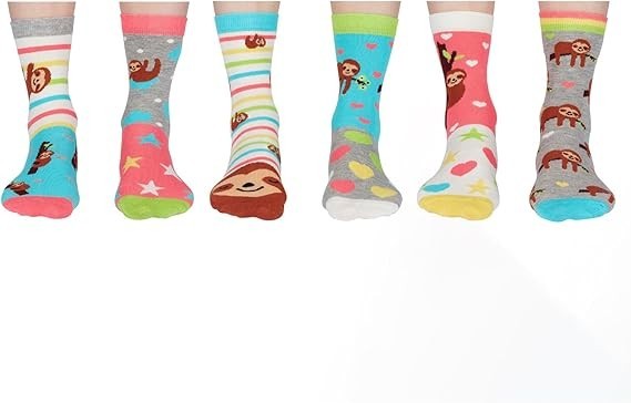 United Oddsocks Sleepy Sloth Inspired Socks - UK 4-8 -Womens Christmas Gift Idea