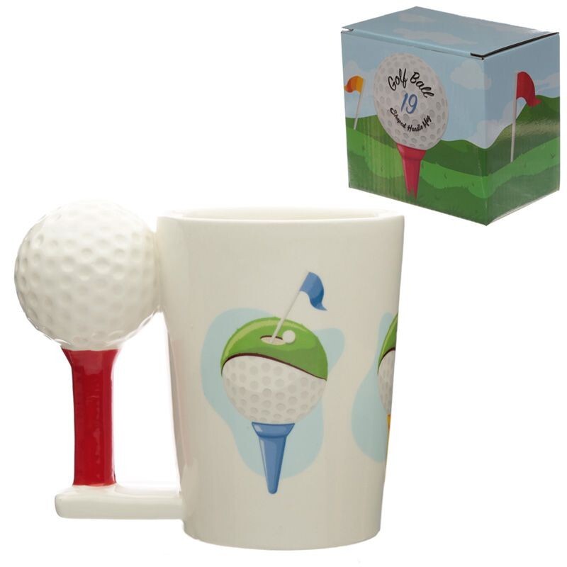 Ceramic Golf Ball and Tee Shaped Handle Mug (NEW!)