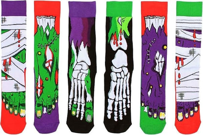 Dead Legs 6 Mix and Match Halloween Horror Socks for Men UK 6–11