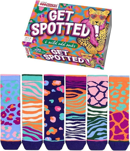 United Oddsocks Get Spotted 6 Odd Socks Gift Box-Ladies Size 4-8