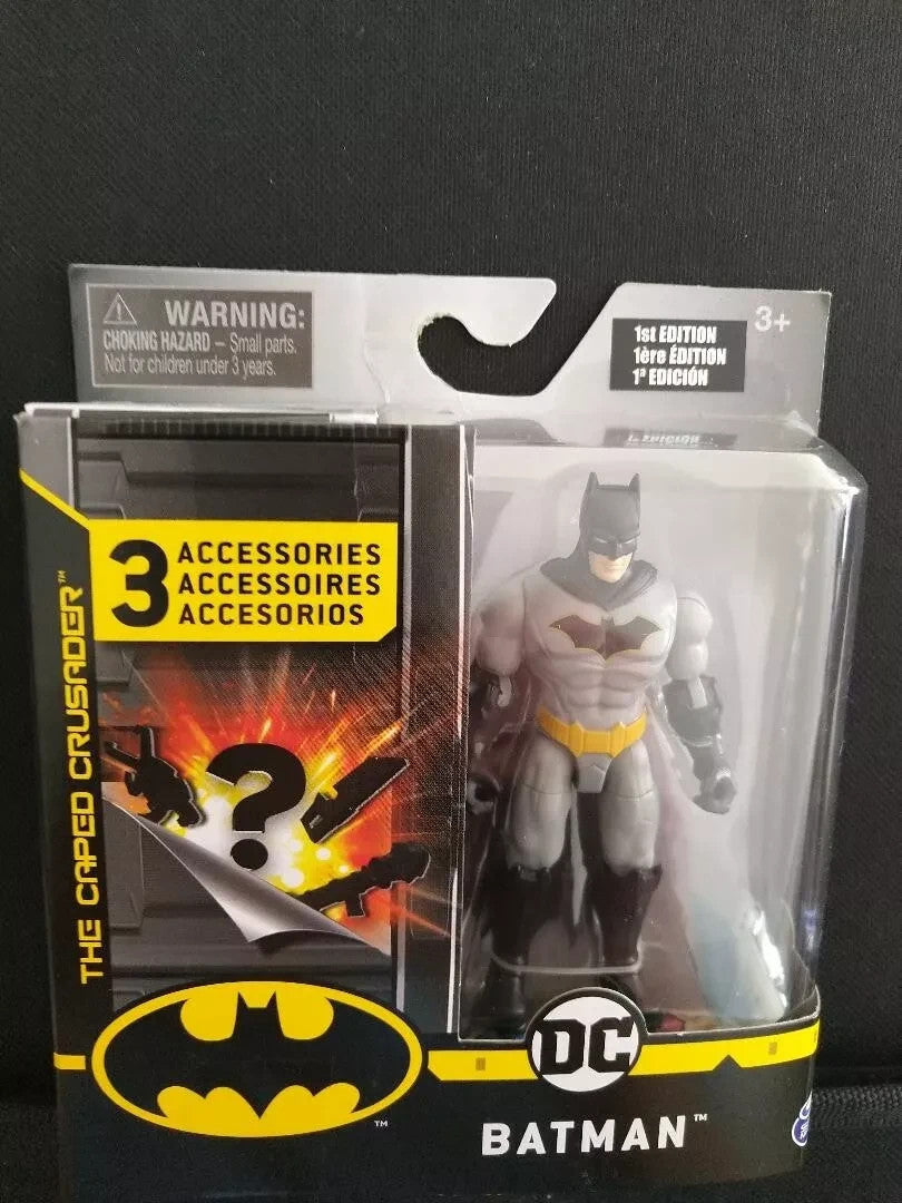 DC BATMAN, 4-Inch BATMAN Action Figure with 3 Mystery Accessories