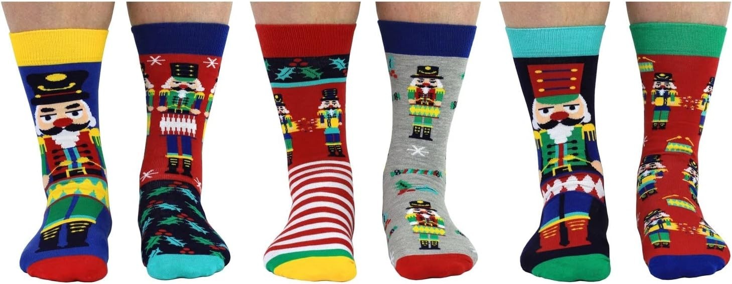 United Oddsocks Crackin' Christmas Nutcracker Men's Socks Festive Gift Idea