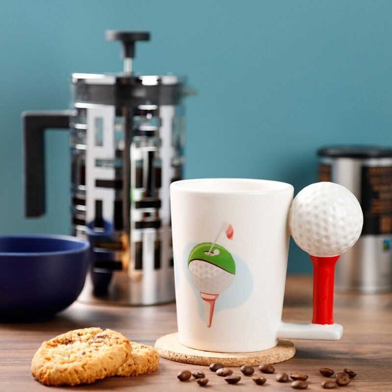 Ceramic Golf Ball and Tee Shaped Handle Mug (NEW!)