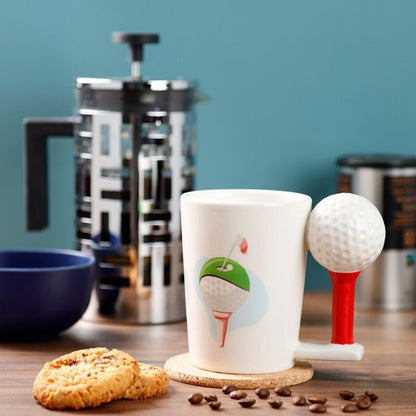Ceramic Golf Ball and Tee Shaped Handle Mug (NEW!)