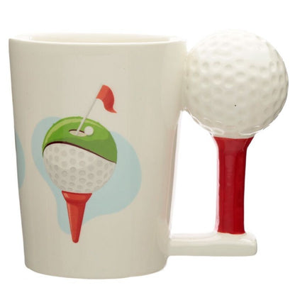 Ceramic Golf Ball and Tee Shaped Handle Mug (NEW!)