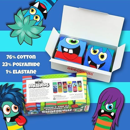 United Oddsocks The Mashers Six Monster Faced Odd Socks - Pack of 6