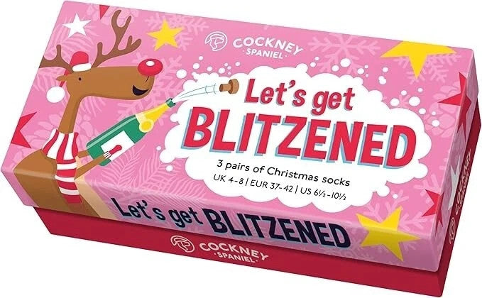 COCKNEY SPANIEL LET'S GET BLITZENED SOCKS
