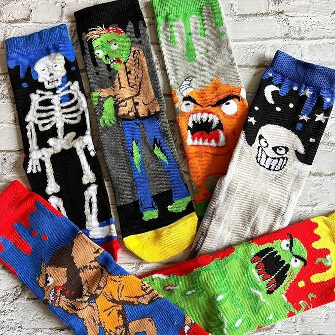 UNITED ODDSOCKS BOYS THE ZOMBODIES SOCKS 6 ODD ZOMBIE SOCKS CHILDRENS UK 12- 5.5