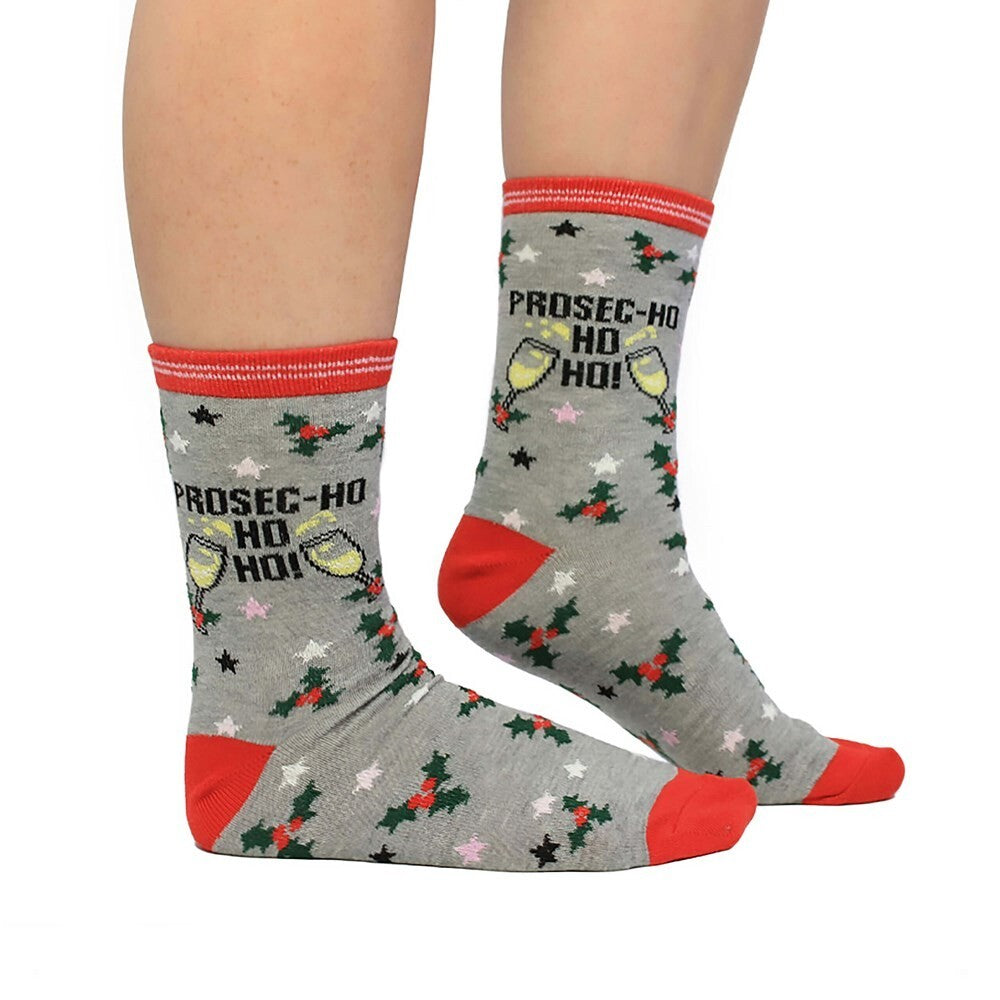 Cockney Spaniel Christmas Socks U.K. 4-8 Prosec-Ho Ho Ho! Stocking filler