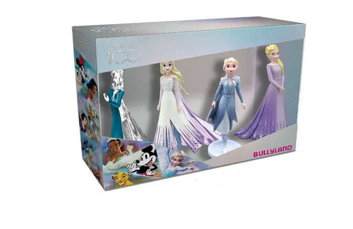 Bullyland 13415-100 Years Disney Toy Figures Set with Princess Elsa in 4 Variati