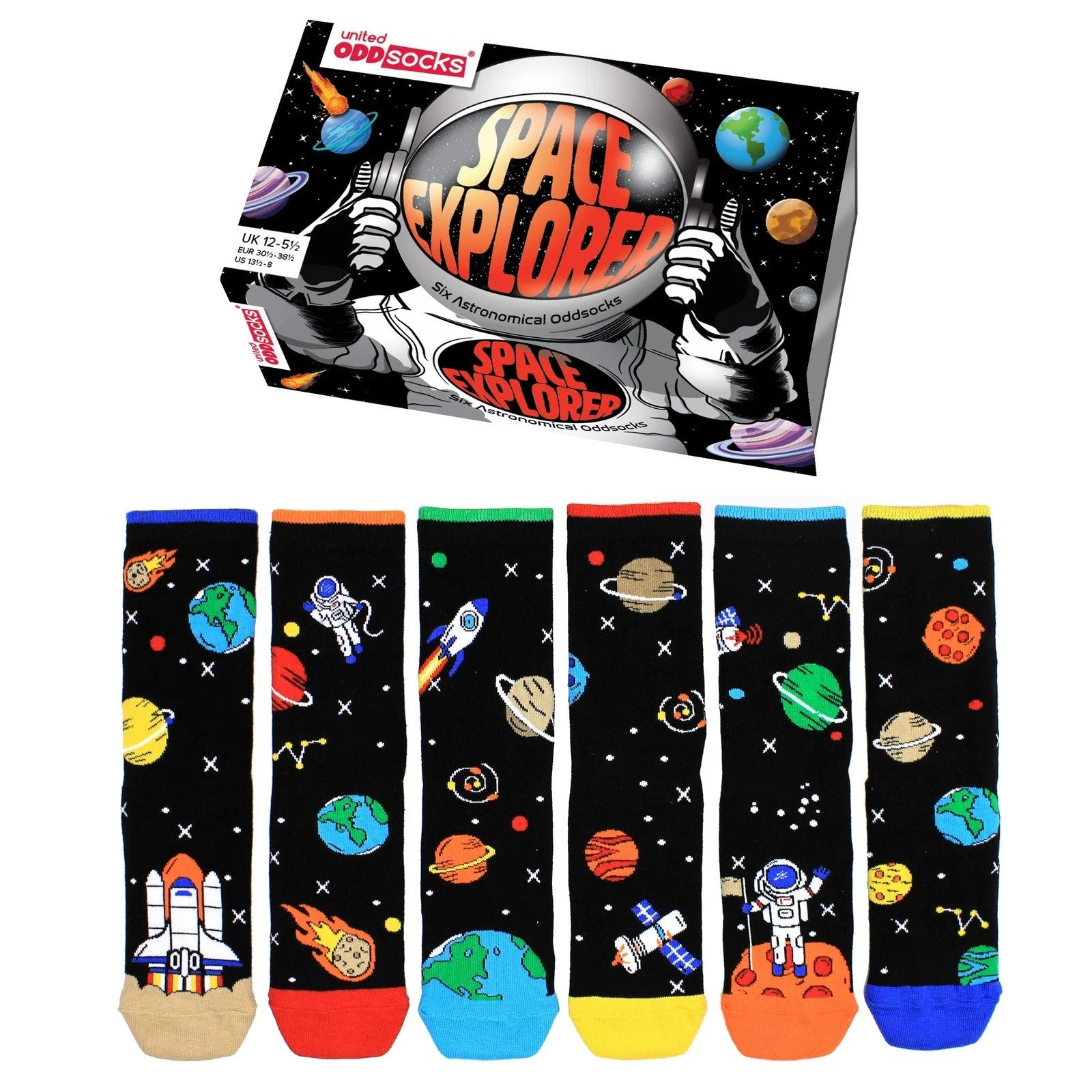 United Oddsocks Space Explorer socks Uk 12-5.5