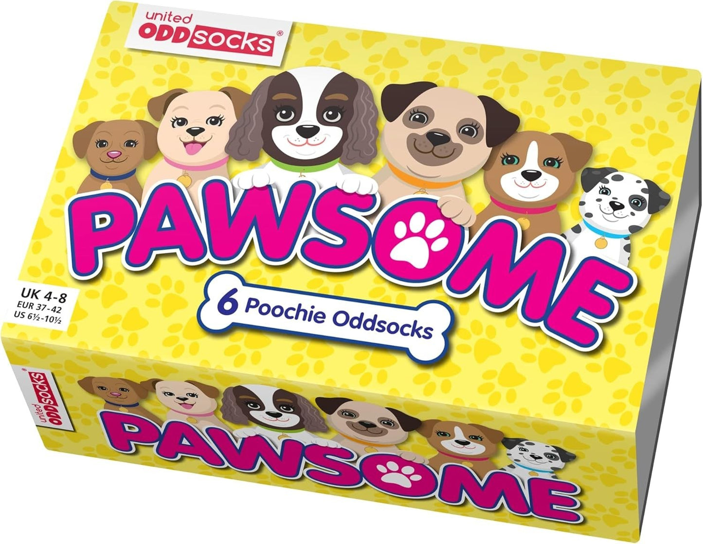 United Oddsocks Pawsome Odd socks Dog Puppy Women's Novelty UK 4- 8 Ideal Gift