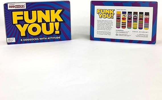 MENS UNITED ODDSOCKS FUNK YOU SOCKS FOR MEN UK 6 - 11  NOVELY GIFT BOXED