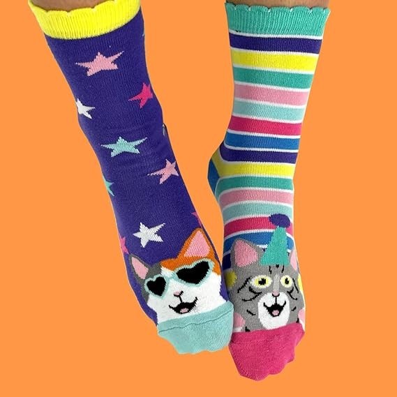 Kids Socks Kitten Heel Box OddSocks 6 Single Cotton  Girls Children UK 12-5.5