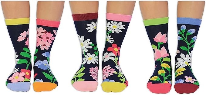 United Oddsocks Blooming Amazing Set Of 6 Mismatched Odd Socks UK 4-8 Ladies