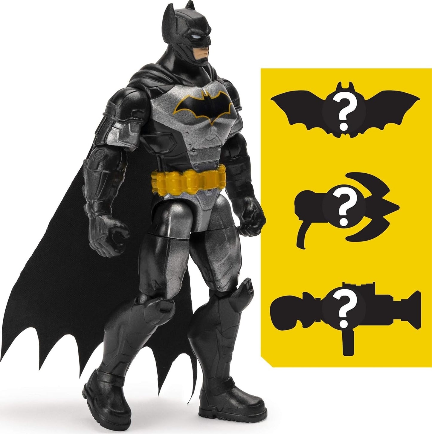 DC BATMAN, 4-Inch Rebirth Tactical BATMAN Action Figure with 3 Mystery Accessori