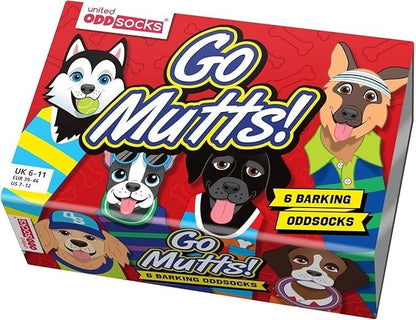 United Oddsocks Go Mutts Dog Themed Men's Socks Size 6-11 Christmas Gift Idea