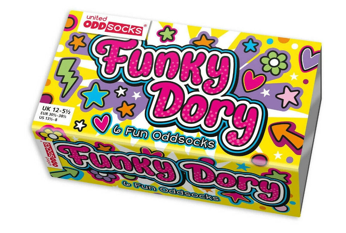 UNITED ODDSOCKS FUNKY DORY GOOD VIBES ODD SOCKS FOR GIRLS UK SIZE 12 -5.5