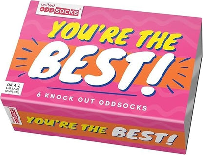 United Oddsocks You're The Best 6 Odd Socks Gift Box-Ladies Size 4-8